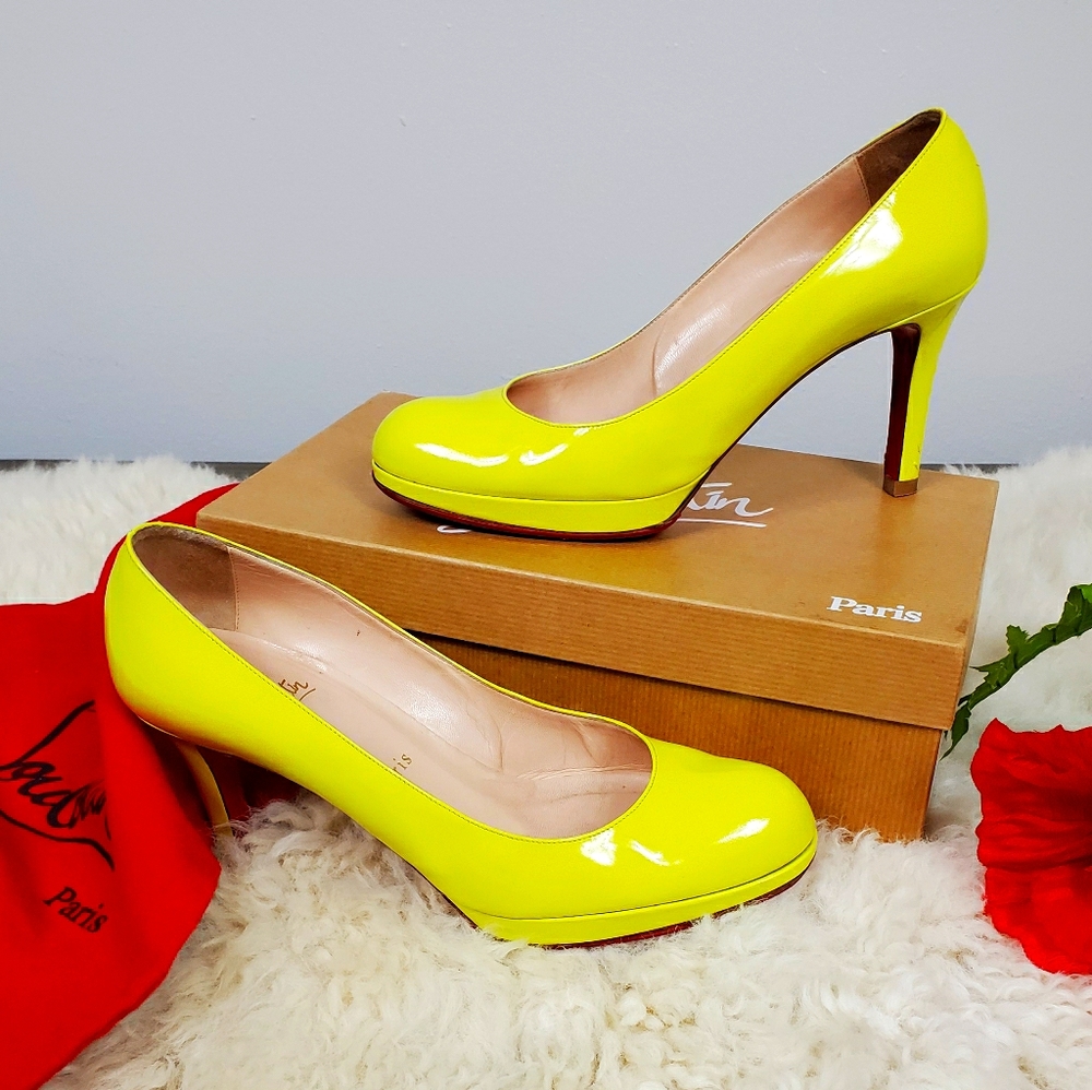 Louboutin Neon Yellow Simple 90 Pump